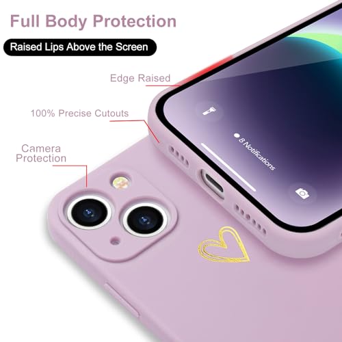 Image of Wirvyuer for iPhone 14 Case Cute Slim Shockproof Phone Case with Wireless Charging Support and Protection, Purple