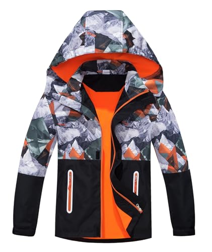 Happy Cherry Kid Boy Waterproof Softshell Windbreaker Jacket Flee...