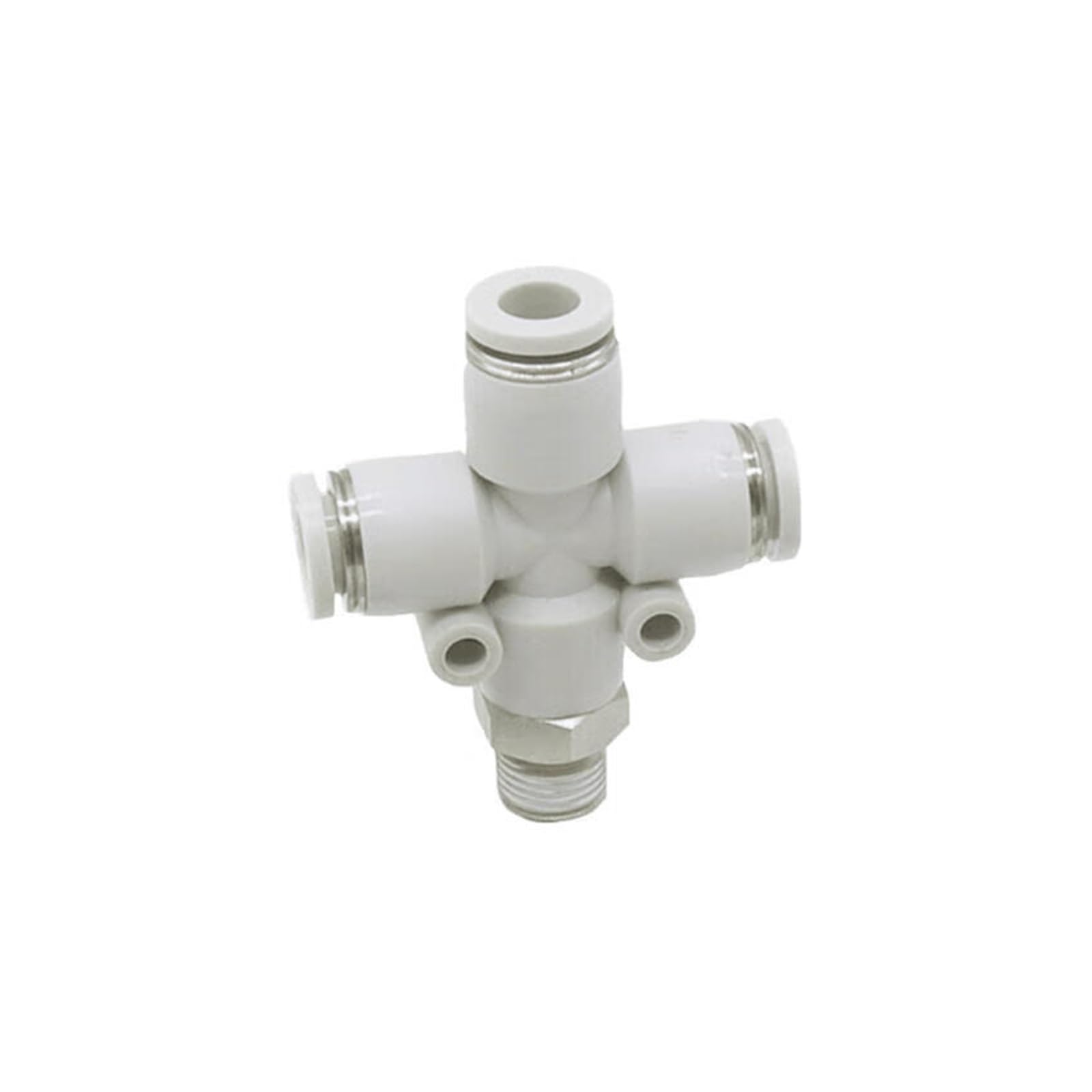 Conector en cruz de 1/2" y φ12mm PZB1204 con rosca macho para tuberías fluidas