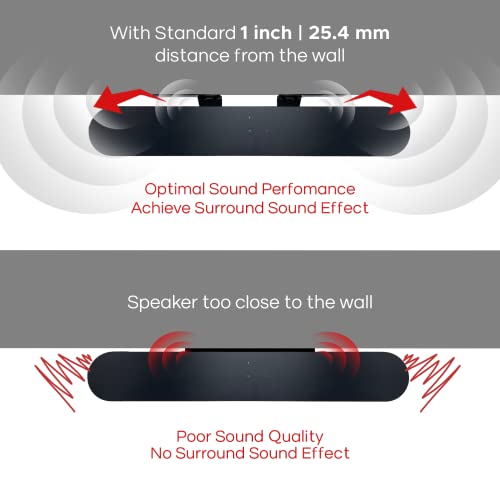 Soundbar Mount For Sonos Beam Compatible With Generation 1 & 2 Sonos Beam Sound Bar Includes All Necessary Mounting Hardware, Mounts Bracket, Black #TOP6