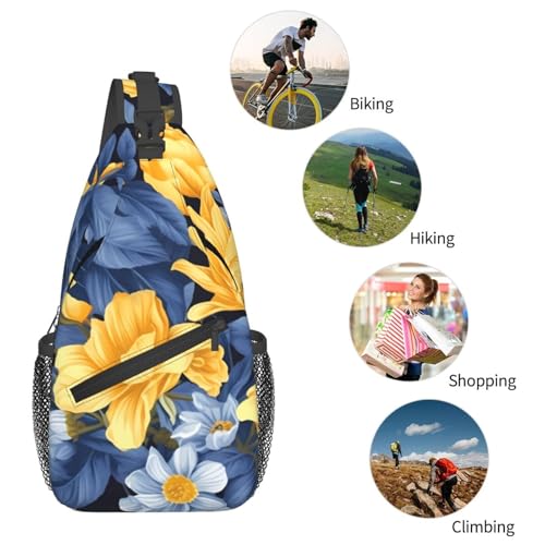 Bolso Cruzado Floral Negro para Hombre y Mujer miniatura 6
