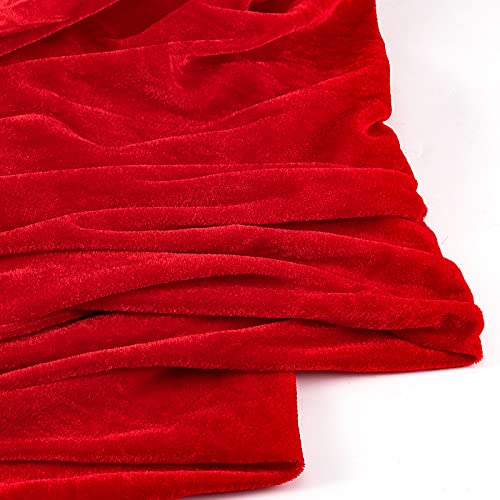 Luxurious Red Velvet Fabric - 10 Yards Long, 65 Inches Wide Stretch Velvet for Costumes, Crafts, and Home Decor 3 Luxurious Red Velvet Fabric - 10 Yards Long, 65 Inches Wide Stretch Velvet for Costumes, Crafts, and Home Decor - Image 2