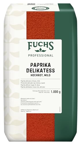 Fuchs Professional - Paprika délicat rouge vif, doux | Épice douce et légèrement moulue | Qualité professionnelle pour les consommateurs en vrac et la gastronomie | 1 kg dans un sac