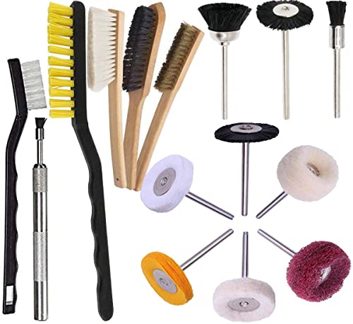 DIY Crafts Abrasive Wheel Buffing,Polishing Bristle Brushes Different Bristle Wood,Nylon,Metal,Plastic Clean Maintainance for Machines Engines Jets Car Automotive (80x Pcs, Brushes Bristle Wheel)