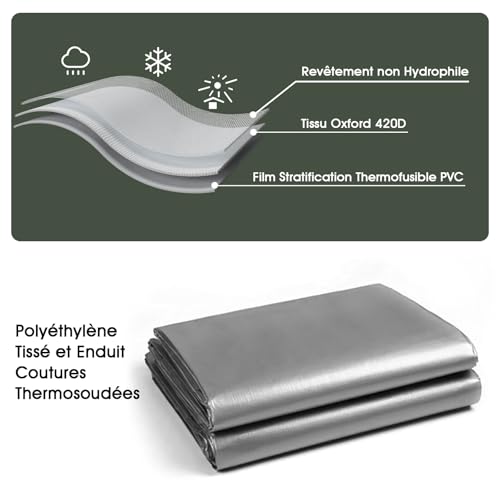 Bâche imperméable et résistante aux déchirures avec œillets 2x3m - 7