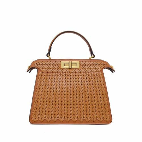 Handmade Woven Vegan Leather Square Handbag, Top Handle Stylish Crossbody Clutch Tote, Large Travel Beach Shoulder Hobo Bag