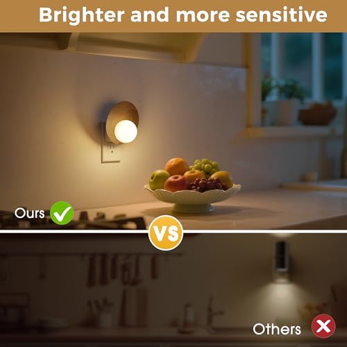 Image of L LOHAS LED Night Light, Cozy Rustic Farmhouse Night Light | 2 Pack, Dusk to Dawn Sensor, 3000K Soft White, Brightness Adjustable, Vintage Nightlight for Bathroom Adults
