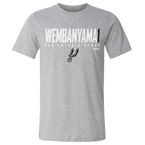 500 LEVEL Victor Wembanyama San Antonio Spurs Shirt - Victor Wembanyama San Antonio Spurs Elite WHT (Heather Gray Large)