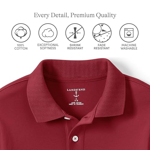Image of Lands' End School Uniform Kids Short Sleeve Interlock Polo Shirt