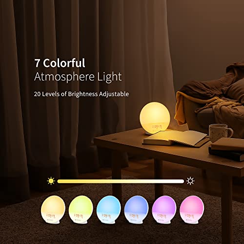 Ecozy Sunrise Alarm Clock For Heavy Sleepers, Smart Wake Up Light With Sunrise/Sunset Simulation, App & Voice Controlled, Natural Sounds & Fm Radio, 4 Alarms & Snooze, 7 Colors Night Light #TOP5