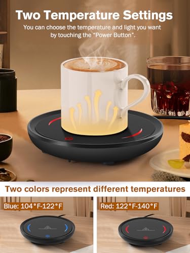 PUSEE Candle Mug Warmer, Gravity-Induction Coffee Mug Warmer for Desk with 2 Temp Settings, Auto Shut Off Coffee Cup Warmer, Beverage Warmers Heating Plate for Coffee, Tea, Milk and Candle Wax - Thumbnail 2
