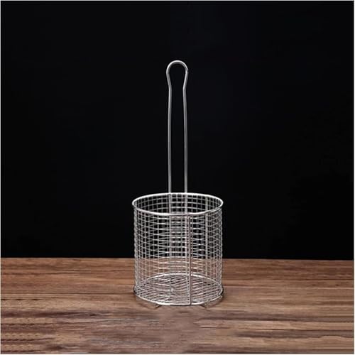 Utensilios de cocina, Cestas for freír Cesta espumadera sólida de acero inoxidable, Cuchara espumadera con mango largo(S)