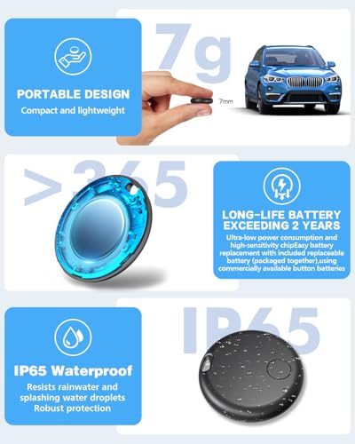 Image of GPS Tracker for Vehicles,2 Year Battery Life,GPS Tracker,2pcs Hidden Magnetic case,Trackers for Tracking Vehicle,2pcs GPS Tracker,Ultra-Slim,No Monthly Fee for Android and iPhone