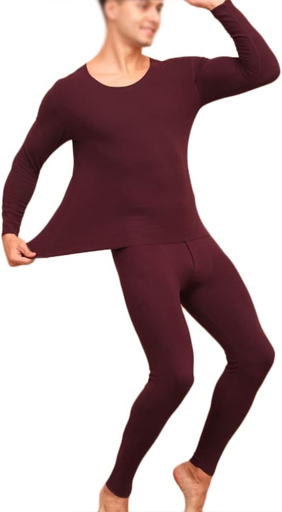HSQSMWJ Mens Thermal Underwear Set Fleece Lined Base Layer Winter Hunting Gear Sport Top & Bottom Ultra Soft Long Johns