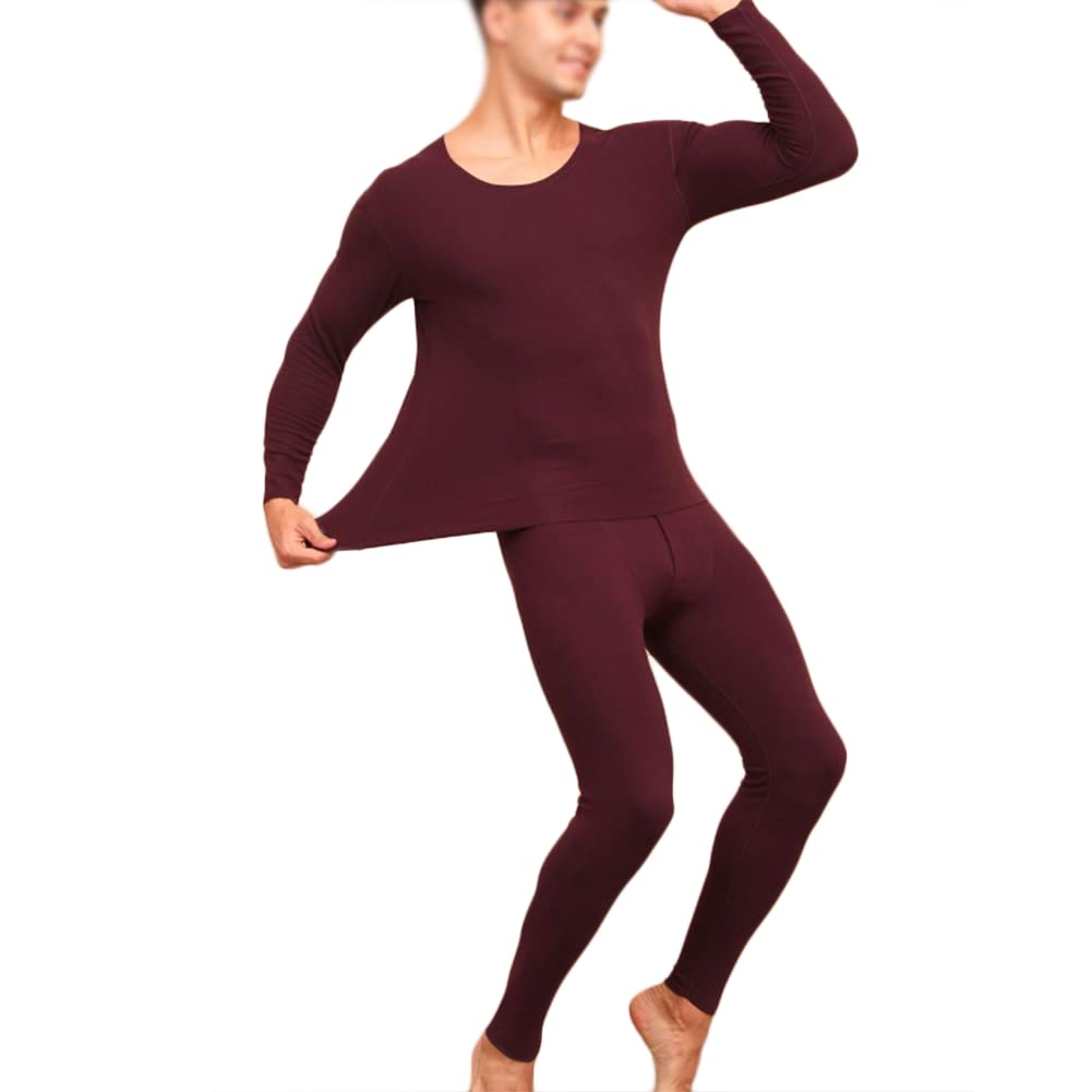 Men's Inner Fleece Thermal Underwear Set for Outdoors Hunting Running L-3XL