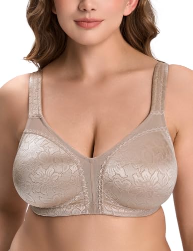 Image of Wingslove Women's Minimizer Bra Wireless Full Coverage Non-Padded Plus Size No Underwire Everyday Comfort
