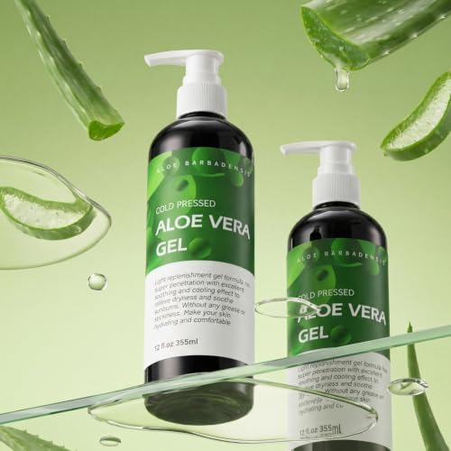 benatu Aloe Vera Gel, Pure Organic for Sunburn Relief, Face & Hair Care 12 fl oz, Natural After Sun Moisturizer for Body Acne Skin, DIY Soothing Hydrate Mask, Cold Pressed Xanthan Gum No Carbomer - Image 2