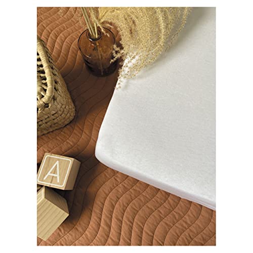 Alèse bébé éponge Zen 60x120cm blanc en bouclette douce haute densité