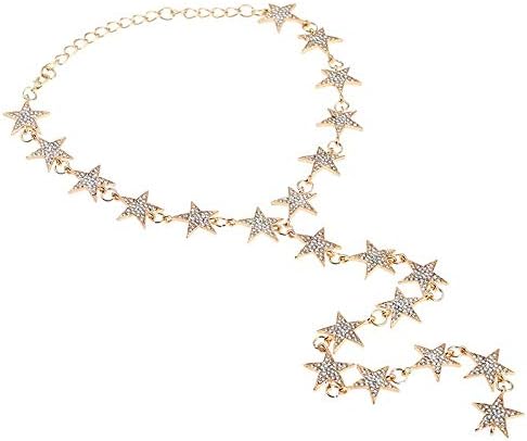 Gold Color Long Five Pointed Stars Choker Necklace Crystal Rhinestone Necklace Women Fashion Body Jewelry - Image 5