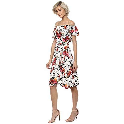 Image of Harpa Off-Shoulder Printed Dresses