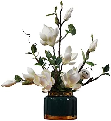 Artificial Plants & Flowers Simulation Magnolia Dining Table Ornament Living Room Entrance Table Decoration European Style Light Luxury Fake Flowers Artificial Plants Artificial Flowers ( Color : Whit