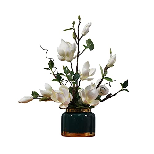 Artificial Plants & Flowers Simulation Magnolia Dining Table Ornament Living Room Entrance Table Decoration European Style Light Luxury Fake Flowers Artificial Plants Artificial Flowers ( Color : Whit #TOP3