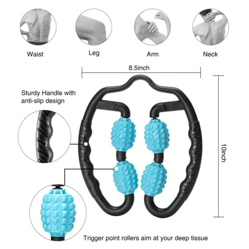 Massageroller U-vorm triggerpunt voor arm been nek spierweefsel fitness gym yoga pilates sport 4 wielen blokken yoga… - Image 4