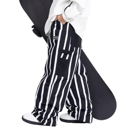 SNOWVERB Women Men Streetwear Snowboard Jeans Waterproof Ski Loose Fit Snowboard Insulated Windproof Baggy Snow Pants
