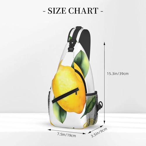 Lemon Fruits Multi Functional Adjustable Single Shoulder Crossbody Bag,Casual Chest Bag, Suitable For Daily Travel,Unisex3