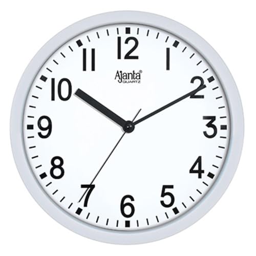 Image of Ajanta Plastic Analog Wall Clock for Home and Offices 9 Inches Wall Clock Wall Watch (White 23 x 23 x 3 cm)