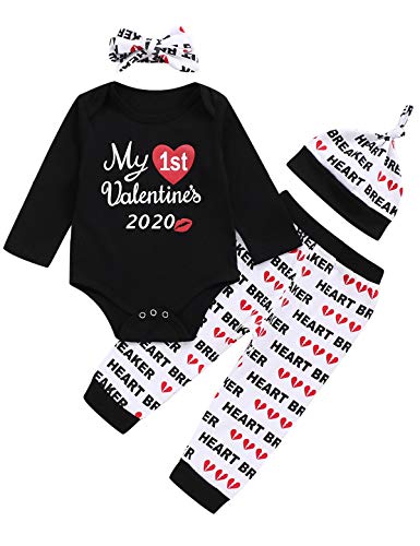 Catpapa Baby Boy Girl 1er día de San Valentín Pantalones Set Funny First Valantine Day Outfit