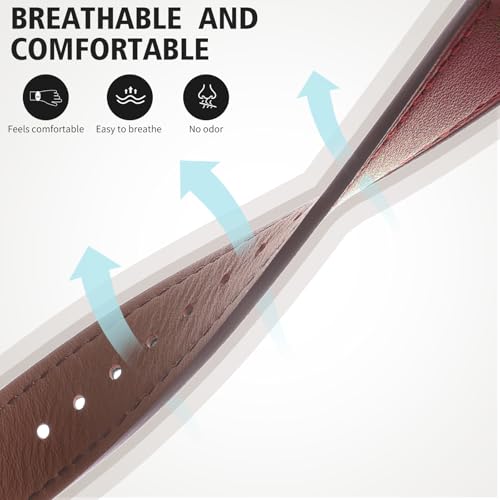 Italy Genuine Leather Watch Bands Men Women Compatible with Samsung Galaxy Watch Band, 20mm 22mm Lugs Watch Straps, Quick Release Wear-resistant Sweat-Resistant Smartwatch Replacement Strap