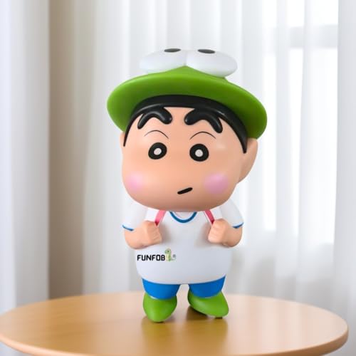 Image of FUNFOB Shinchan Action Figure | Big Size Height-19CM Cartoon Figures Toys for Boys & Girls PVC Multicolour | Frog Hat Shin chan
