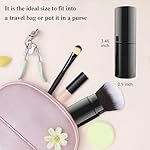 Falliny Retractable Kabuki Makeup Brush, Travel Face Blush Brush, Portable Powder Foundation Sunscreen Brush with Cover for Blush, Bronzer, Buffing, Highlighter Flawless Powder Cosmetics - Image 5