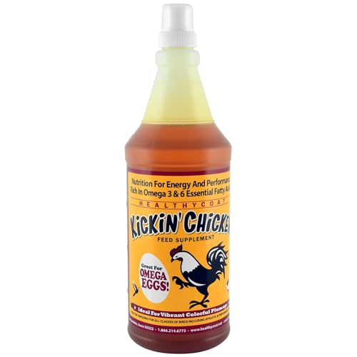 Healthy Coat Kickin Chicken Feed Supplement, Quart, for Better Plumage, Eggs, Immune System, and Attitude