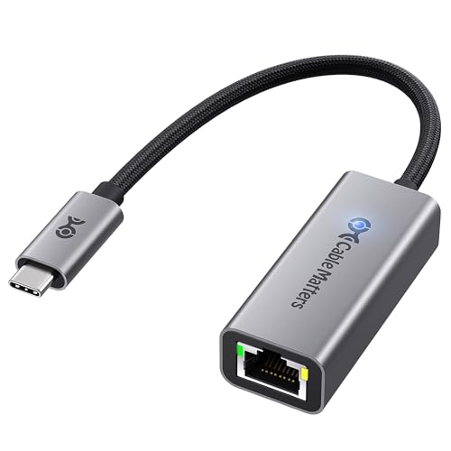 Cable Matters USB C to 5Gb Ethernet Adapter, 5 Gigabit Network Speed, USB C to Ethernet Adapter...