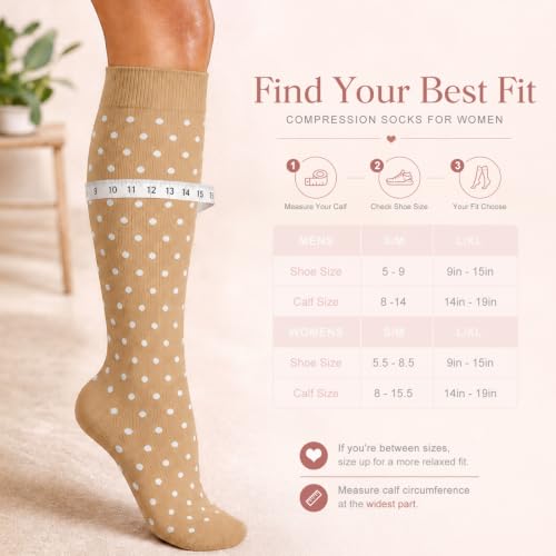 Image of Laite Hebe 4 Pairs-Compression Socks for Women&Men Circulation-Best Support for Nurses,Running,Athletic