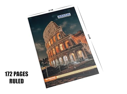 Image of KAANUKA Long Size Notebook - 172 Pages, Ruled, Single Line, Long Size - 27.2cm X 16.7cm, Pack Of 6 Notebooks, Long Size Single Line Notebooks for School and College Students