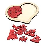 BESPORTBLE Puzzle de Madera Forma de Corazón para Juguete Educativo Seguro con Bordes Suaves Decoración de Escritorio Colorida San Valentín Bodas y