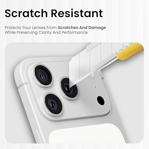 Image of CASEGEAR Clear Pro Camera Lens Protector Compatible With iPhone 17 Pro | HD Clarity | Scratch Resistant | Complete Coverage | Easy Installation | Silver