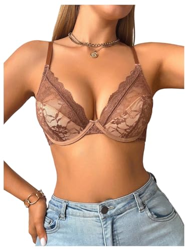 Image of SOLY HUX Women's Sexy Lace Bras Underwire Everyday Bra Comfort Push Up Bralettes