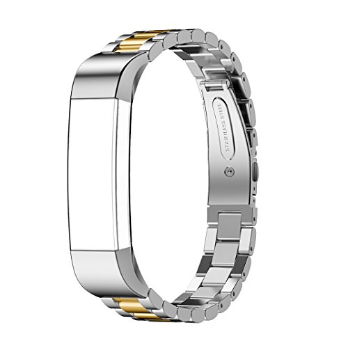 Bracelet de sport Fitbit Alta chic en métal réglable, accessoire mode pour femme