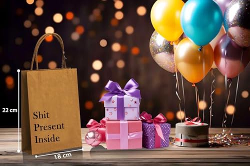 Generic Funny Rude Gift Bag with Printed Text, 22 cm x 18 cm - Brown - Secret Santa - Joke