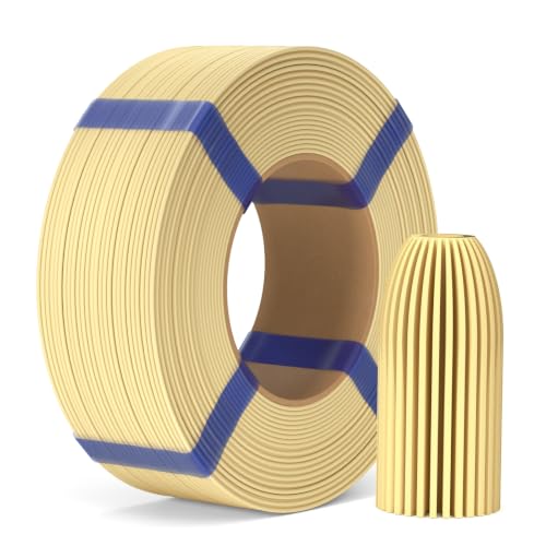 Image of ELEGOO PLA Basic Refill Filament 1.75mm Cream Yellow 1KG, 3D Printer Filament No Spool Dimensional Accuracy + /- 0.02mm, 3D Printing PLA for Reusable Spool Refilling