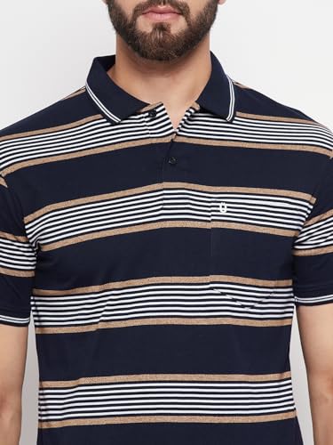 Image of UNIBERRY Men's Cotton Blend Half Sleeve Printed Polo Neck T-Shirt Has A Short Sleeve & Pocket On ChestBZRMT6-MR