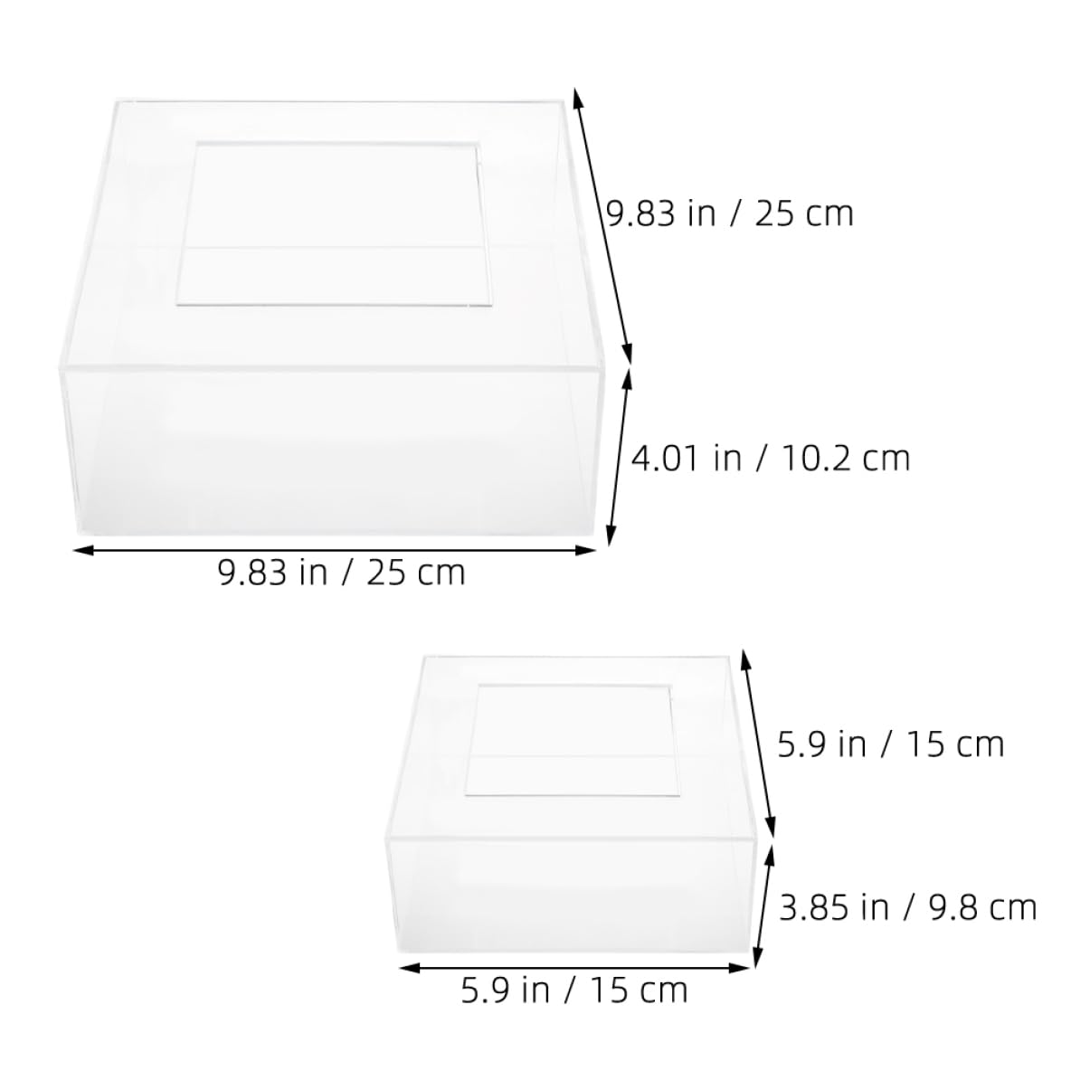 VALICLUD 2pcs Cake Display Stand White Cake Stand Square Fillable Holder Cake Carrier Birthday Cake Stand LED Wedding Cake Stands for Tray Risers Dessert Displays Clear Transparent Acrylic