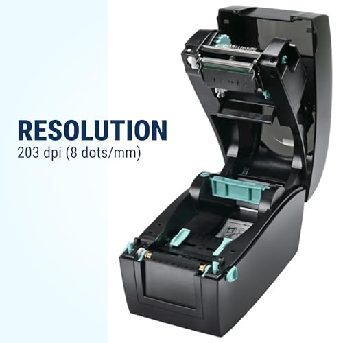 Image of McAuley Labels GoDEX RT200 2 inch Thermal Transfer Label Printer - 203 DPI Compact Barcode Printer for Product & Asset Labels - USB, Ethernet