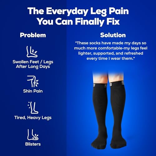 SB SOX Compression Socks for Men & Women (20-30 mmHg) - Best Support Stockings for Travel, Medical, and Sports - Perfect for Everyday Wear