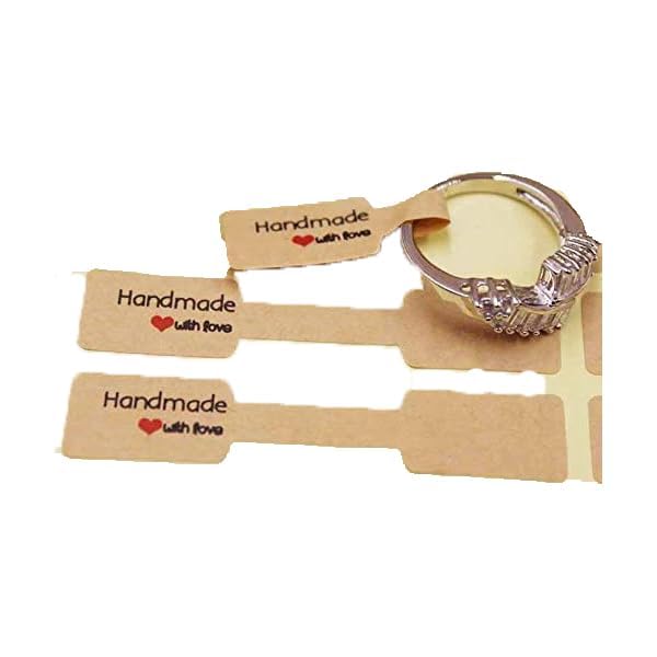 ZenomiaHandmade DIY Label Tag for Jewellery, Ring Sticker, 6 x 1.2 Cms (100)