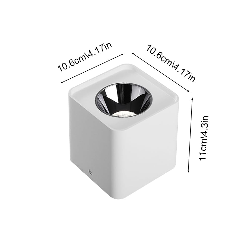 Jadssox LED-Deckenstrahler, weiß, quadratisch, Einbaustrahler, 10 W, Decken-Downlight, Akzentlampe, Aluminiumgehäuse, gerichtete Strahler für Wohnzimmer, Flur, Flur